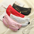 Manufacturer Custom Soft Silk Satin Embroidery Cute Animal Fox Sleeping Eye Mask